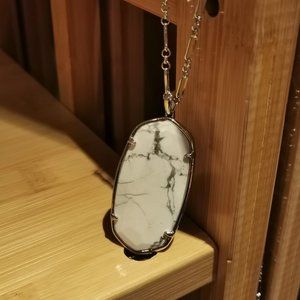 Kendra Scott FACETED REID howlite silver necklace